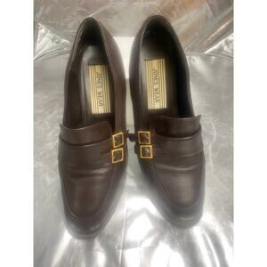Vintage Jones Wear Women's Heeled Loafers Witch Shoes size 7.5 Leather